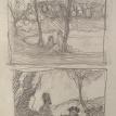 152 Two landscape sketches with people